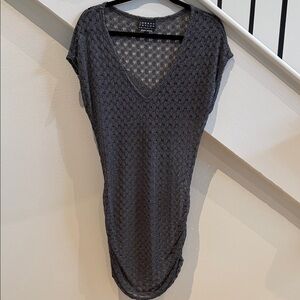 Jordan Taylor Gray Metallic Sheer Knit Coverup
